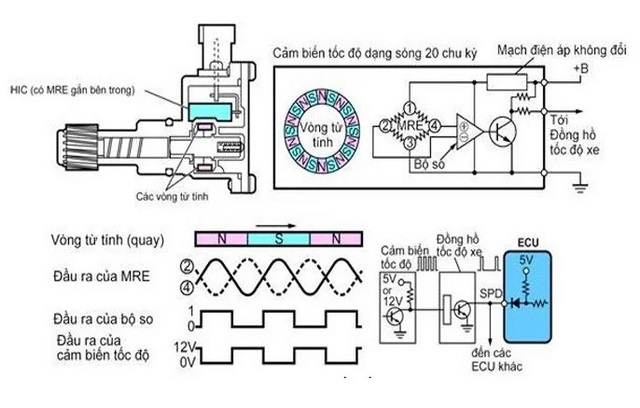 Ảnh 3: Minh họa nguyên lý hoạt động của bộ phận cảm biến vận tốc